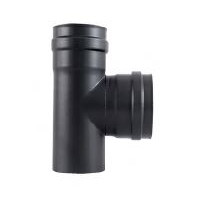 Te pellet vitrif  Ø100 mm a 90º coninjerto 80 mm EXOJO