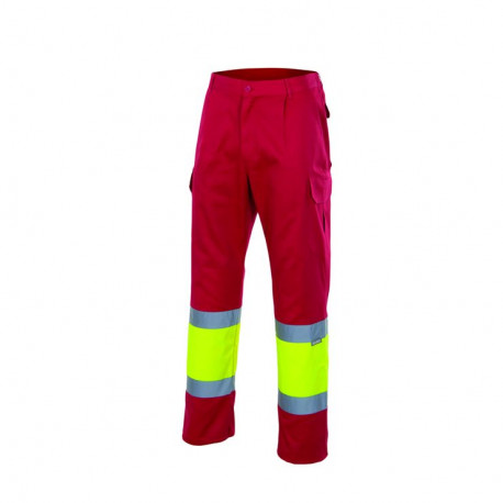 Pantalon forrado alta visibilidad 156-12 rojo-fluor VELILLA