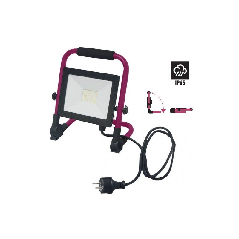 Foco led 30w bateria recargable con soporte - Ferretería Campollano