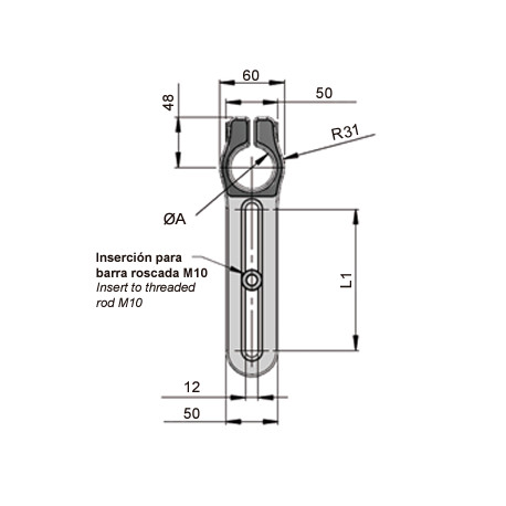 Soporte cilindro prensor KCL00248 VESTONN