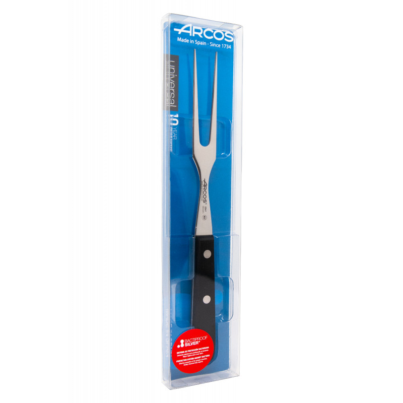 ARCOS Tenedor de trinchar de acero inoxidable nitrum de 6 pulgadas y hoja  de 6.299 in. Cuchillo de carnicero para deshuesar. Mango ergonómico POM de