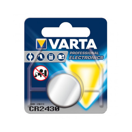 Pila litio cr2430 varta 3vdc 300ma medidas 3x24,5mm  