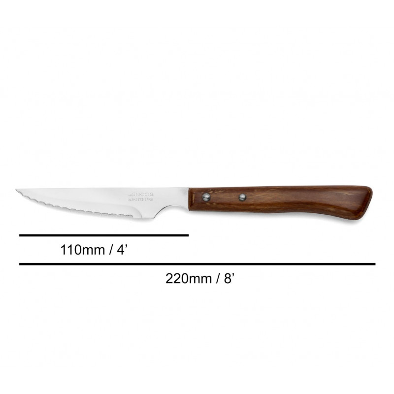 Portero juego poco claro Cuchillo chuletero 100mm inoxidable mango madera (12 unidades) ARCOS - Ferretería Campollano Portero juego poco claro Cuchillo chuletero 100mm inoxidable mango madera (12 unidades) ARCOS - Ferretería Campollano