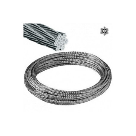 Cable acero inox 7x7+0 Ø10 rollo100 m 