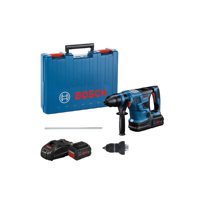 Bosch 18V Batterie Marteau perforateur Sds-Plus Gbh 18V-34 Cf 2x 5,5 Ah +  Gcy 42