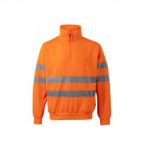 Sudadera alta visibilidad media cremallera 305702-19 naranja VELILLA