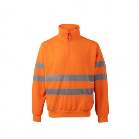 Sudadera alta visibilidad media cremallera 305702-19 naranja VELILLA