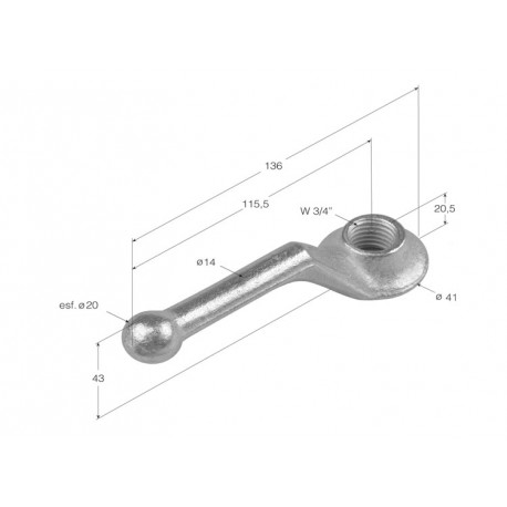 Manilla roscada de 3/4" t-2 zdo 