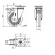 Rueda goma giratoria con freno 1-0302 BH-PGI 70kg 100ø ALEX