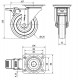 Rueda goma giratoria con freno 2-2400 ZV-PGA 135kg 125ø ALEX