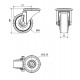 Rueda giratoria goma 2-2402 ZV-PGA 80kg 80ø cojinete liso ALEX