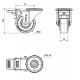 Rueda goma giratoria con freno 2-2408 ZV-PGA 80kg 80ø ALEX