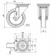 Rueda giratoria ZVI inox poliamida 200kg 125ø cojinete liso ALEX