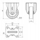 Rueda fija ZVI inox poliamida 130kg 100ø cojinete liso ALEX