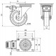 Rueda giratoria con freno ZVI inox poliamida 130kg 100ø ALEX