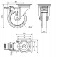 Rueda giratoria con freno ZVI inox poliamida 200kg 125ø ALEX