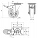 Rueda giratoria con freno CLR-CLR 1-0784 40kg 60ø ALEX