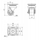 Rueda giratoria LP-VN 2-4541 Ø35mm 100kg poliuretano ALEX