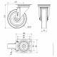 Rueda giratoria nylon 2-2685 ZVI INOX-FT 125ø 350kg ALEX