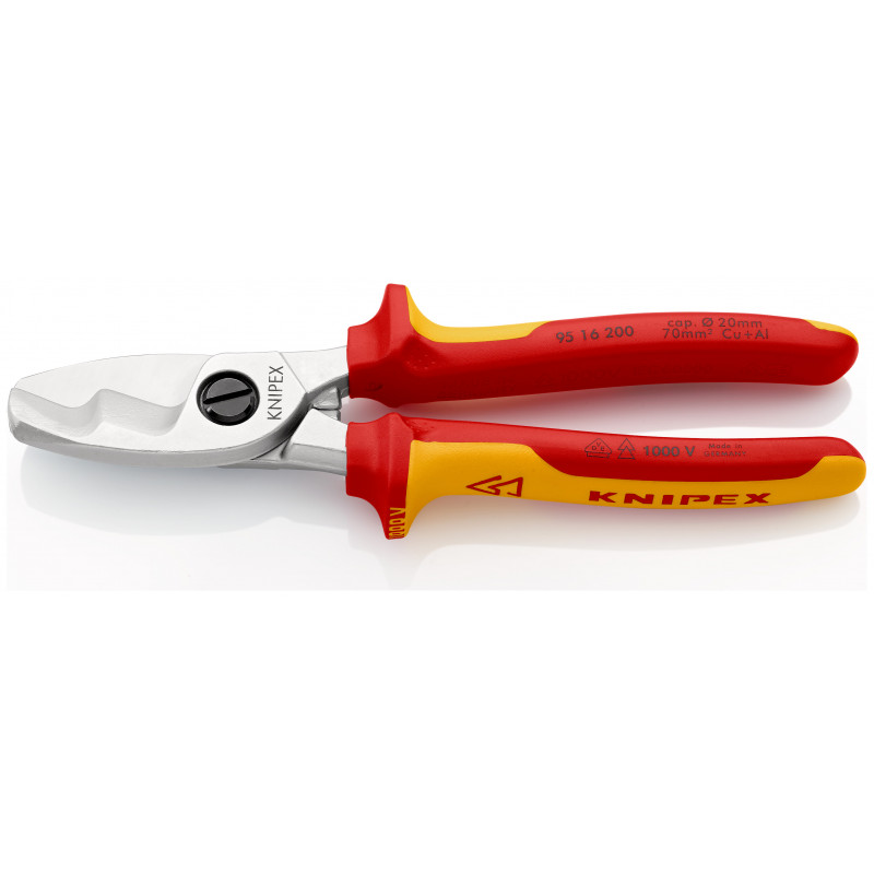 Alicates aislados de liniero Knipex 0908240US con asas de componentes  dobles de dos colores