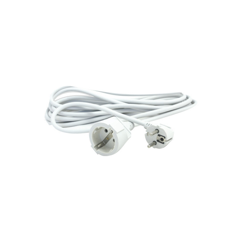 Prolongador alargadera 5 metros Schuko cable color blanco - Luz