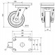 Rueda giratoria extra fuerte nylon HLB-FT 600kg 125ø ALEX