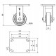 Rueda fija extrafuerte nylon HLB-FT 400kg 100ø ALEX