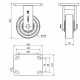 Rueda fija extrafuerte nylon HLB-FT 600kg 125ø bolas ALEX