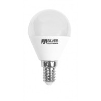 Bombilla LED Esferica E14 7W 230Vac Luz Blanca 5000K SILVER