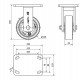 Rueda fija extrafuerte nylon HLB-PO 300kg 125ø bolas ALEX