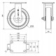 Rueda fija extrafuerte nylon HLB-PO 200ø 600kg liso ALEX