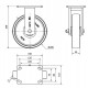 Rueda fija acero extrafuerte HLB-TA 1250kg 200ø ALEX