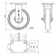 Rueda fija extrafuerte acero HLB-TA 1250kg 200ø ALEX