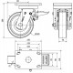 Rueda giratoria freno extrafuerte nylon HLB-FT 900kg 150ø ALEX