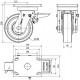 Rueda giratoria freno extrafuerte nylon HLB-FT 900kg 150ø ALEX