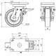 Rueda giratoria freno extrafuerte nylon HLB-PO 450kg 150ø ALEX