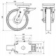 Rueda giratoria freno extrafuerte HLB-TA 1250kg 200ø ALEX