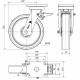 Rueda giratoria freno extrafuerte nylon HLB-FT 1100kg 250ø ALEX