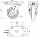 Rueda giratoria nylon extrafuerte HLB-PO 300kg 125ø ALEX