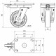 Rueda giratoria freno nylon extrafuerte HLB-PO 300kg 125ø ALEX