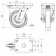 Rueda giratoria freno nylon extrafuerte HLB-PO 450kg 150ø ALEX