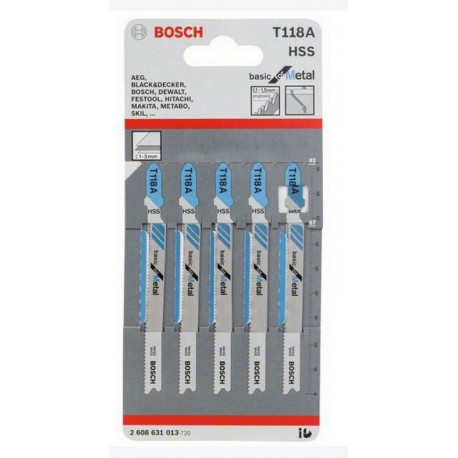 Hoja sierra de calar metal T 118 EOF (5 uds) BOSCH - Ferretería Campollano