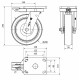 Rueda giratoria freno extrafuerte HLB-PO 600kg 200ø ALEX