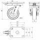 Rueda freno giratoria extrafuerte HLB-FT 600kg 125ø ALEX