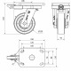 Rueda giratoria extrafuerte nylon HLB-FT 600kg 125ø ALEX