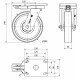 Rueda giratoria freno extrafuerte nylon HLB-FT 1000kg 200ø ALEX