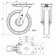 Rueda giratoria freno extrafuerte nylon HLB-FT 1100kg 250ø ALEX