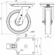 Rueda giratoria freno extrafuerte HLB-FT 1250kg 250ø ALEX