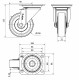 Rueda giratoria freno extrafuerte acero HLB-TA 450kg 100ø ALEX