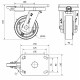 Rueda giratoria freno extrafuerte acero HLB-TA 630kg 125ø ALEX